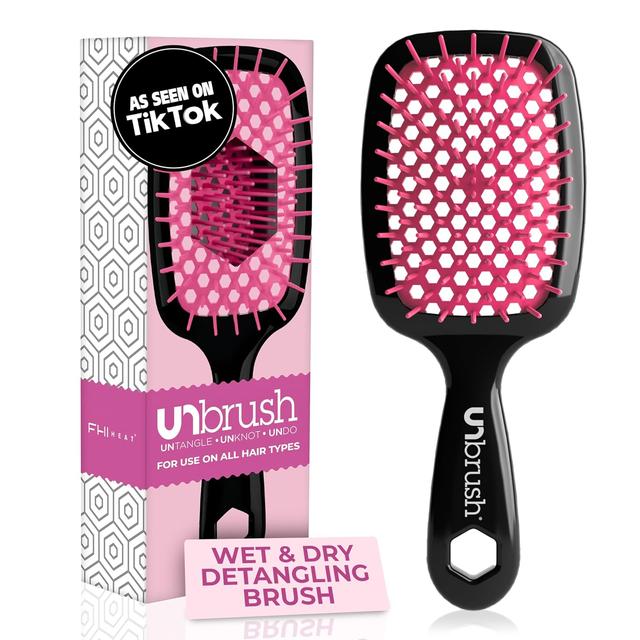 Product image of FHI Heat UNbrush Detangling Brush for Pain-Free Brushing on All Wet or Dry Hair Types — Durable DuoFlex Anti-Static Bristles, Lightweight Handle, Vented Hair Brush