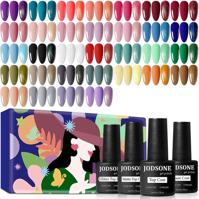 Product image of JODSONE 36 PCS Gel Nail Polish Set-32 Colors Gel Polish Kit Base Coat Glossy Matte and Glitter Top Coat Nail Polish Set Green Blue Red Pink Collection Gifts for Women