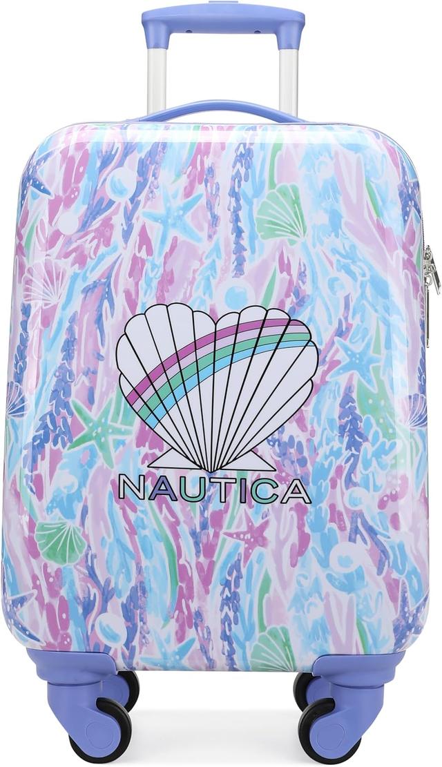 Product image of NAUTICA Kids Luggage - 18" Airline Approved Rolling Hardside Upright Carry-on Suitcase with Wheels (Pastel Shell)