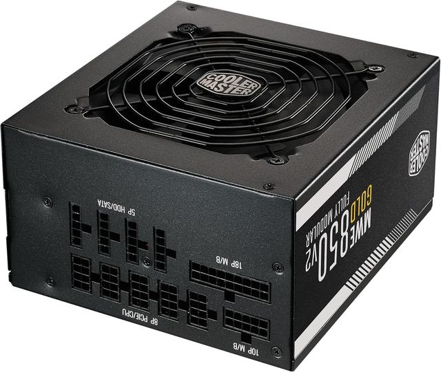 Product image of Cooler Master MWE Gold 850 V2 Full Modular, 850W, 80+ Gold Efficiency, 2 EPS Connectors, 120mm HDB Fan, Semi-fanless Operation, 5 Year Warranty