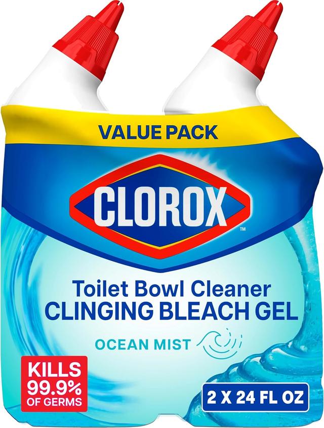 Product image of Clorox Toilet Bowl Cleaner, Clinging Bleach Gel, Ocean Mist - 24 Ounces, Pack of 2