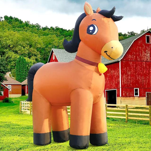 Product image of 6FT Horse Inflatables Christmas Spring, Farm Ranch Blow up Animals Cute Clydesdale, Decorations Outdoor Yard Built-in LED Lights Big Large Decor Party Lawn Holiday Outside