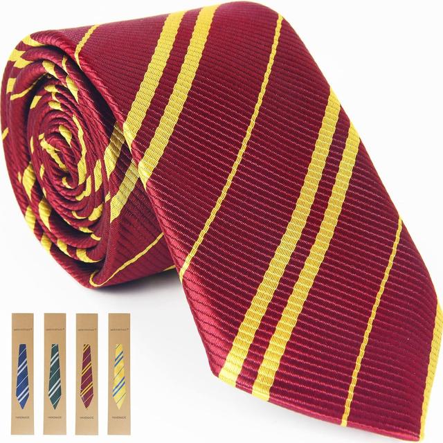 Product image of MISS FANTASY Cosplay Tie for Halloween Party, Unisex Adult & Kids Necktie Costume Accessory (Red and Gold)