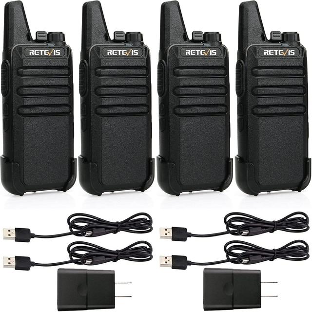 Product image of Retevis RT22 Two Way Radio Long Range Rechargeable,Portable 2 Way Radio, USB Charging, Handsfree Walkie Talkies for Adults Cruise Hiking Hunting Skiing(4 Pack)