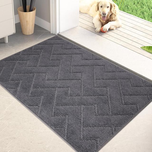 Product image of PURRUGS Dirt Trapper Door Mat 24" x 35.5", Non-Slip Machine Washable Entry Rug, Shoe Scraper, Dog Doormat, Super Absorbent Welcome Mat for Front & Back Door, Muddy Wet Shoes & Paws