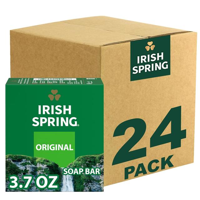 Product image of Irish Spring Bar Soap for Men, Original Clean, Smell Fresh and Clean for 12 Hours, Men Soap Bars for Washing Hands and Body, Mild for Skin, Recyclable Carton, 3.7 Ounce - 3 Count (Pack of 8)