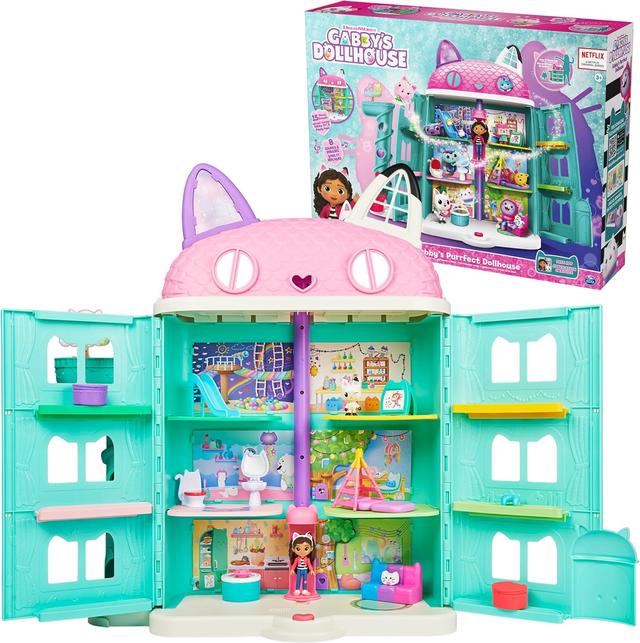 Product image of Gabby’s Dollhouse, Purrfect Dollhouse with 15 Pieces including Toy Figures, Furniture, Accessories and Sounds, Kids Toys for Ages 3 and up