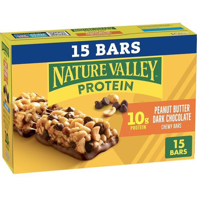 Product image of Nature Valley Chewy Granola Bars, Protein, Peanut Butter Dark Chocolate, 15 bars, 21.3 OZ