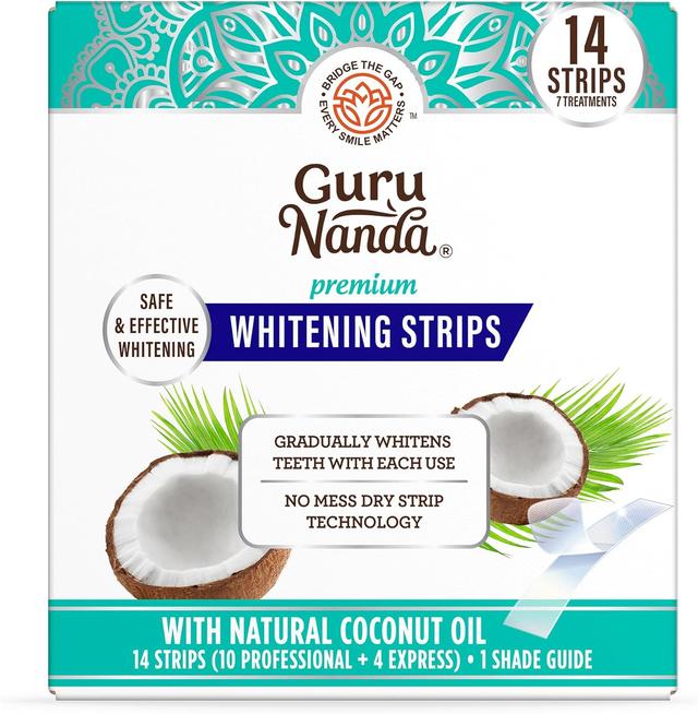 Product image of GuruNanda Teeth Whitening Strips - 7-Day Treatment with Non-Slip, Dry Strip Technology - Whitening Designed with Care for a Brighter Smile
