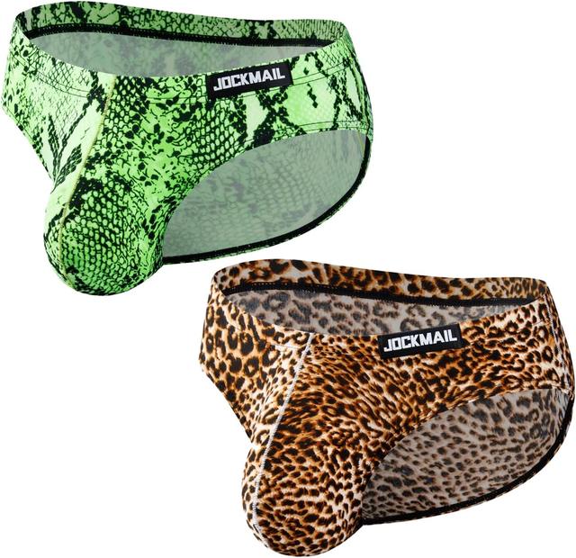 Product image of JOCKMAIL 2PCS/Pack Men's Leopard Print Underwear Briefs Sexy Comfort Soft Stretch Classic Fit Serpentine Briefs