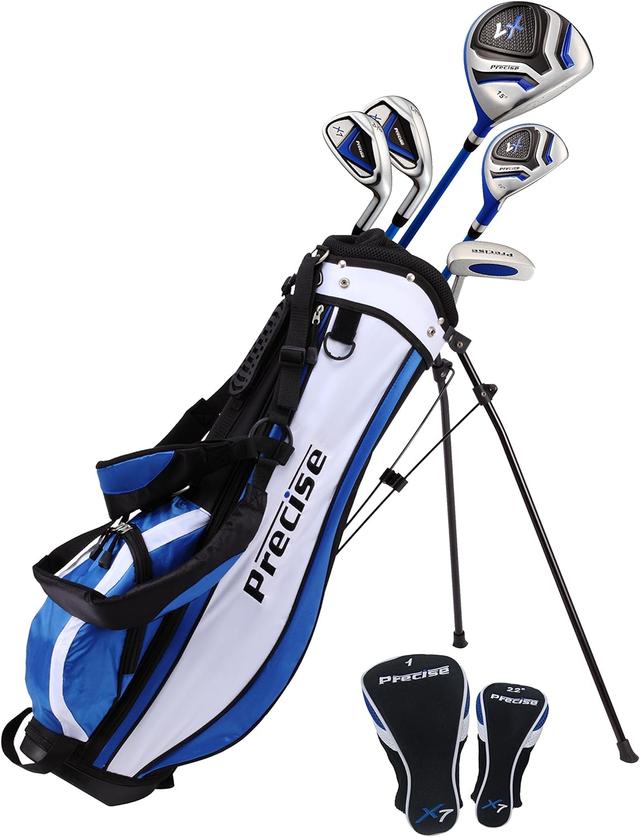 Product image of Precise X7 Kids Golf Clubs Set for Ages 3-5, 6-8, 9-12 | Right/Left Hand Girls & Boys Golf Clubs with Lightweight Graphite Shafts, Hybrid & Stand Bag