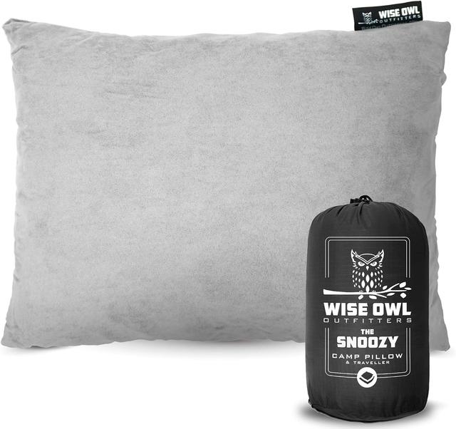 Product image of Wise Owl Outfitters Essentials Airplanes, Camping, and Travel-Memory Foam Washable Pillow-Small, Medium (Pack of 1), Grey