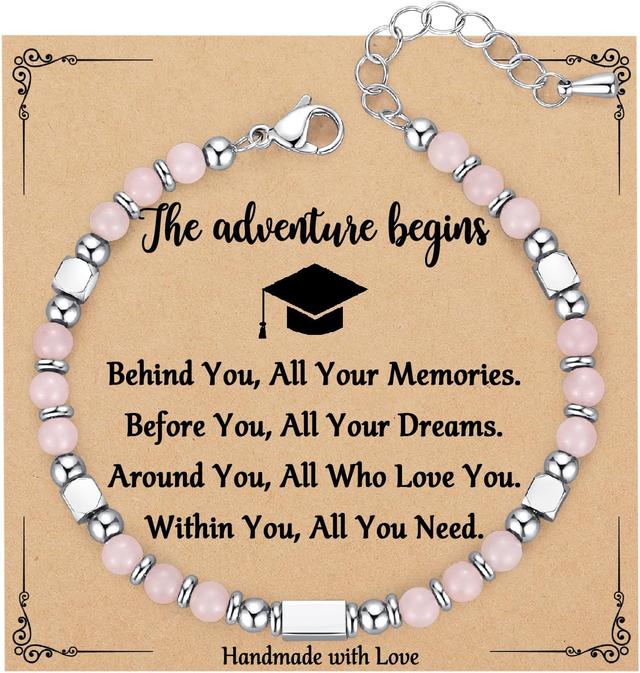 Product image of 2025 Graduation Gifts for Her/Girls/Women, Tiny Gemstone Graduation Bracelet with Unique Cap Gift Box