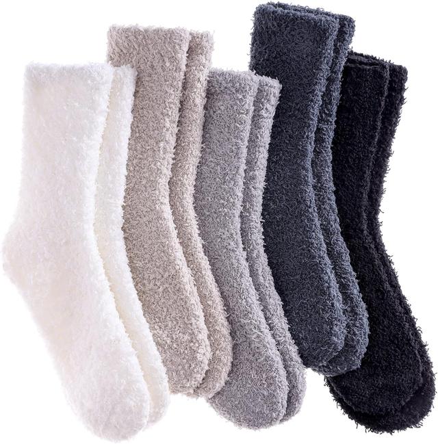 Product image of LANLEO 5/6 Pairs Womens Super Soft Fuzzy Plush Warm Winter Home Sleeping Slipper Socks