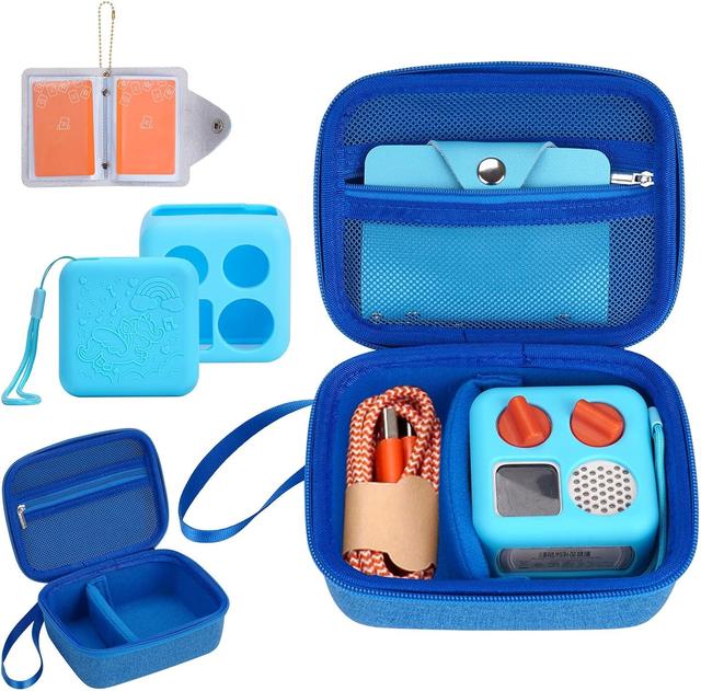 Product image of YouKnow Hard Case and Silicone Cover for Yoto Mini Player, Kids Audio Music Accessory with Card Case Holder for up to 10 Cards (Blue)