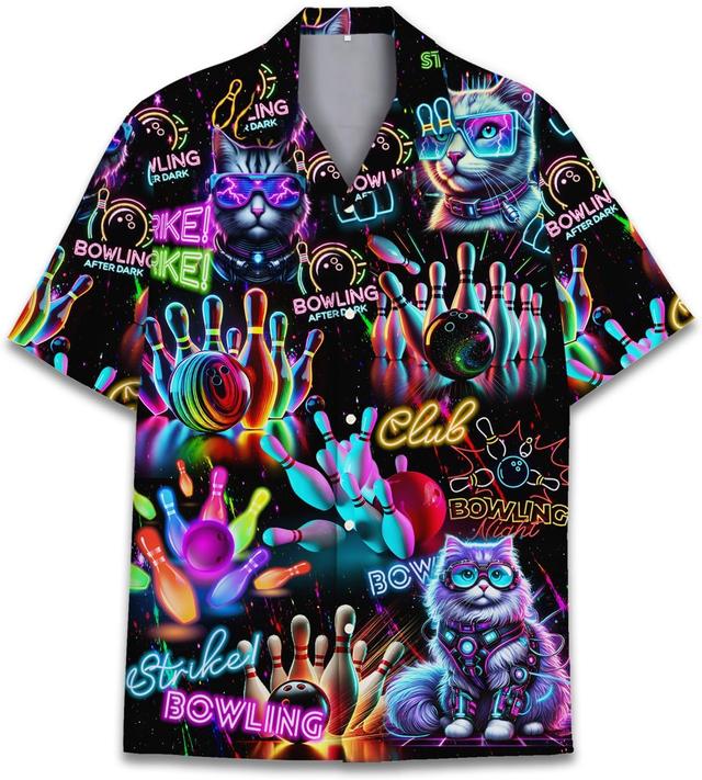 Product image of Neon Alien Hawaiian Shirt for Men Women, Space Shirt Button Down Short Sleeve, Alien Mens Hawaiian Shirts