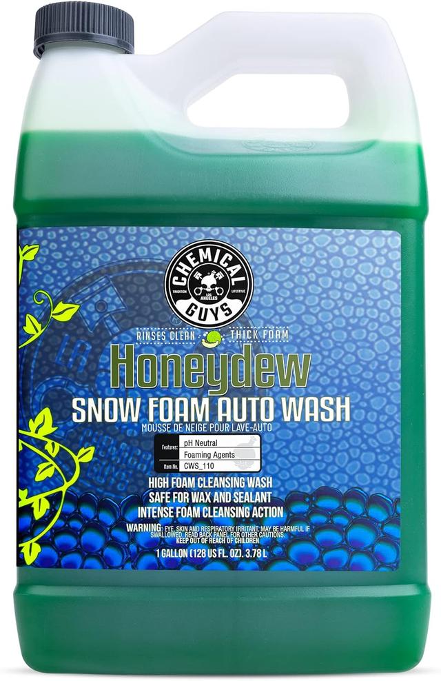 Product image of Chemical Guys CWS 110 Honeydew Snow Foam Car Wash Soap (Works with Foam Cannons, Guns or Bucket Washes) Safe for Trucks, Motorcycles, RVs & More, 128 fl oz (1 Gallon), Honeydew Scent