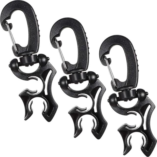 Product image of Weewooday 3 Pieces Diving Hose Holder Clip Scuba Accessories Diving Double BCD Hose Clip with Snap Hook Buckle for Snorkeling Accessories