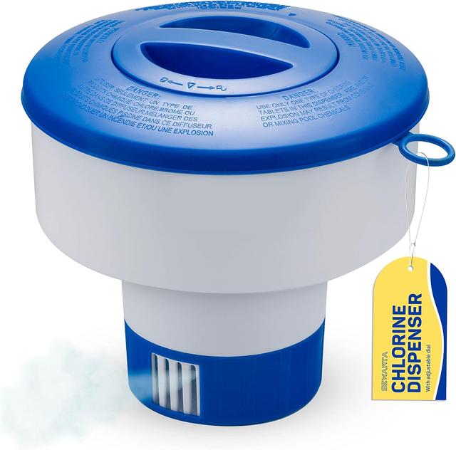 Product image of Floating Chlorine Dispenser for Pools Fits 3" Tablets - Pool Chlorine Floater with Adjustable Flow Vents Balanced Chemical Dispenser [3 Tablet Capacity] 7" Diameter Floater