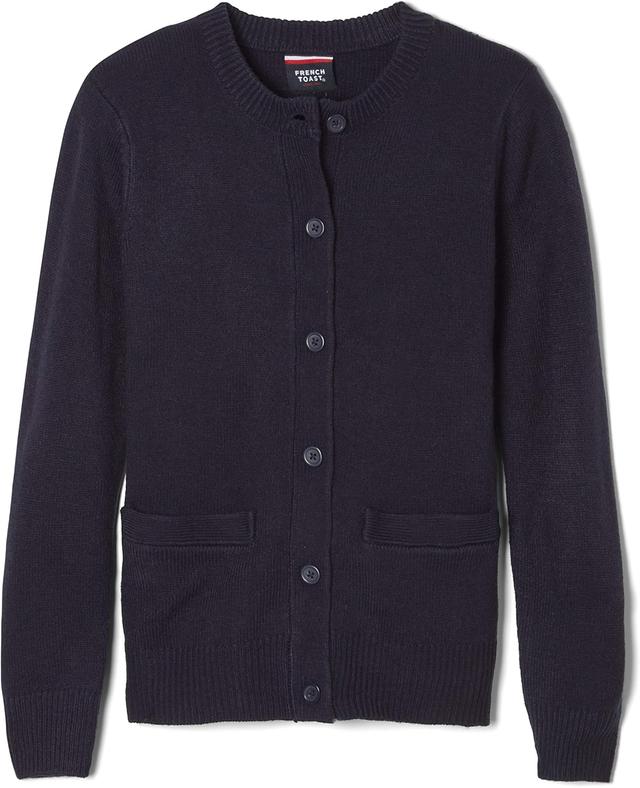 Product image of French Toast Girls' Anti-Pill Crew Neck Cardigan Sweater