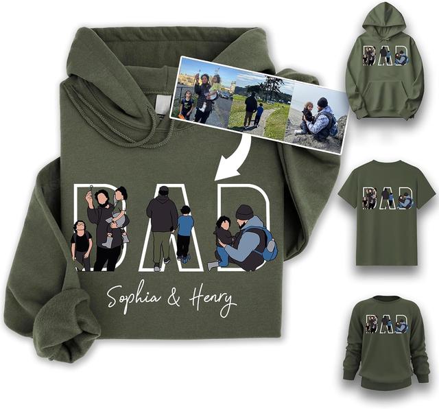 Product image of Chillever Personalized Dad Hoodies, Shirt, Sweatshirt With Custom Photo, Custom Dad Gifts, Father's Day 2025 1