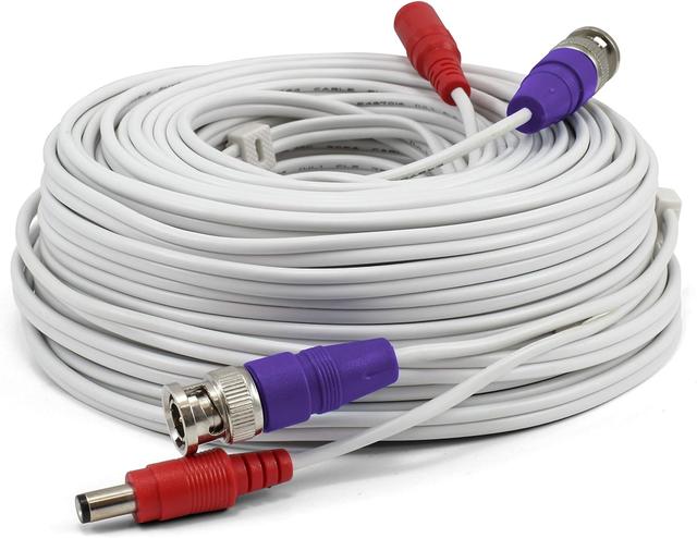 Product image of Swann BNC Coaxial Cable for Security Camera CCTV System, Audio Video Extension Power Cables, UL Certified and Fire Resistant, 100ft (100 Ft / 30 M) (SWPRO-30ULCBL)