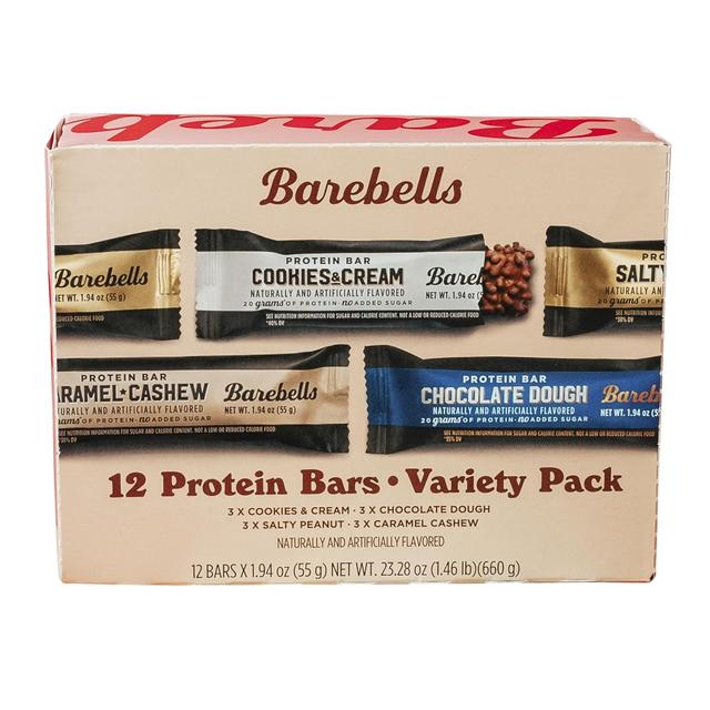 Product image of Barebells Protein Bars Variety Pack - 12 Count, 1.9oz Bars - Protein Snacks with 20g of High Protein - Chocolate Protein Bar with 1g of Total Sugars - Perfect on The Go Protein Snack & Breakfast Bars