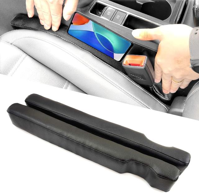 Product image of Leather Car Seat Gap Filler, 2 Pack Universal Gap Stopper/Catcher to Fill The Gap Between Seat and Console Black Car Crevice Blocker Space Pad