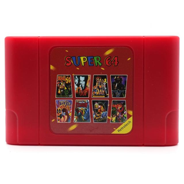 Product image of Retrotech Super 64 Plus 340 In 1 Multi Game Cartridge For Nintendo N64 Video Game Console