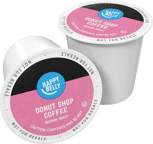 Product image of Amazon Brand - Happy Belly Medium Roast Coffee Pods, Donut Style, Compatible with Keurig 2.0 K-Cup Brewers, 100 Count