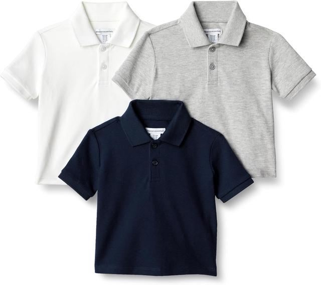 Product image of Amazon Essentials Toddlers and Baby Boys' Cotton Spandex Polo Shirt, Pack of 3