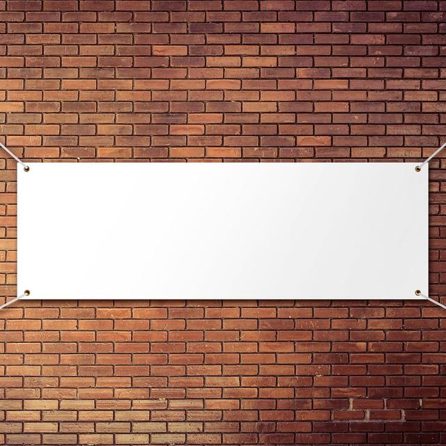 Product image of Zonon Large Blank Banners And Signs Polyester Oxford Cloth Sublimation Banner To Decorate With Hanging Rope For Indoor Wall Outdoor Easy Hang Diy Signs For Business Office(White,2 x 6 Feet)