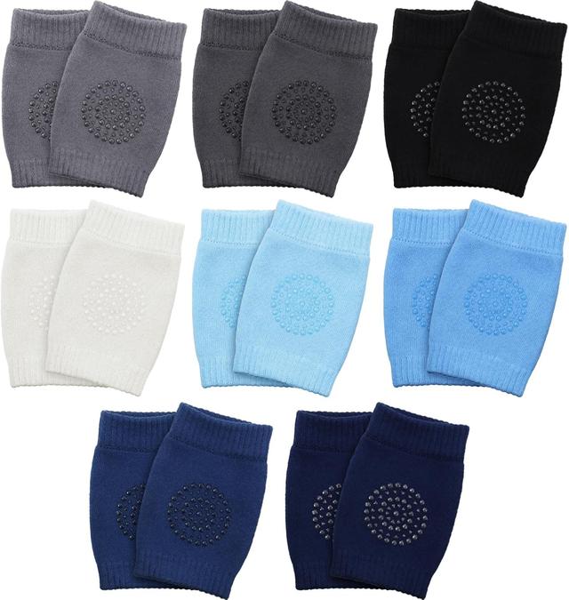 Product image of SATINIOR 8 Pairs Unisex Baby Crawling Anti-Slip Knee Pads Toddler Knee Protectors Learn to Crawl Socks Leg Warmers