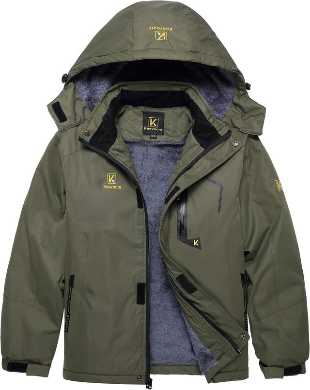 Product image of Keevoom Boy's Waterproof Ski Jacket Winter Warm Thick Snow Coat Windproof Fleece Kids Outdoor Hooded Snowboard Jackets