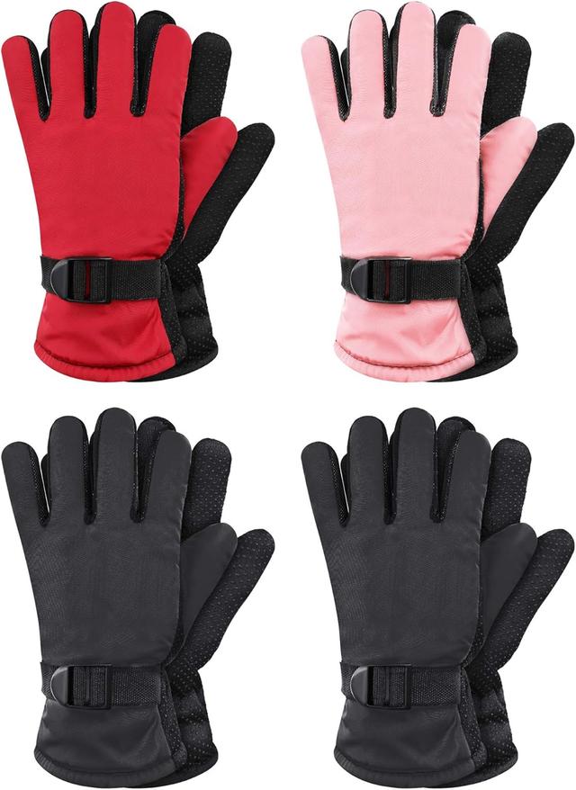 Product image of Hicarer 4 Pairs Winter Gloves for Kids Waterproof Snow Ski Gloves Warm Unisex Camouflage Clothes for Cold Weather Girls Boys Children