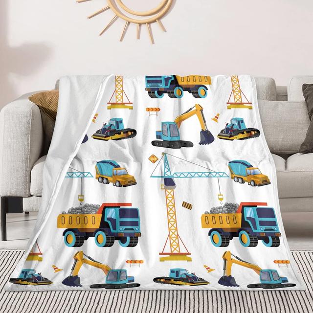 Product image of Construction Truck Blanket Boys Excavator Plush Throw Blanket Soft Fuzzy Flannel Tractor Blanket for Bed Couch Sofa Decor Blankets Trucks Car Lover Toddler Kids Blankets Gifts 60"x50"