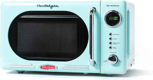 Product image of Nostalgia Retro Compact Countertop Microwave Oven - 0.7 Cu. Ft. - 700-Watts with LED Digital Display - Child Lock - Easy Clean Interior - Aqua