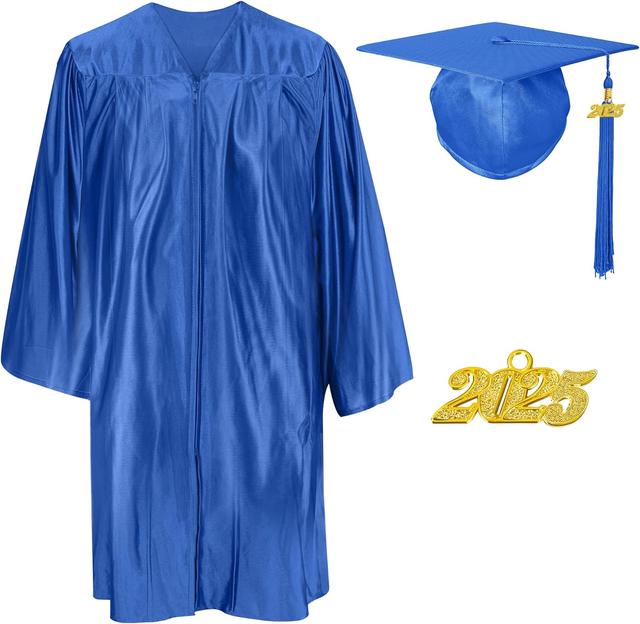Product image of Shiny Preschool Kindergarten Graduation Cap Gown Set for Kids With 2025 2026 Tassels Charms
