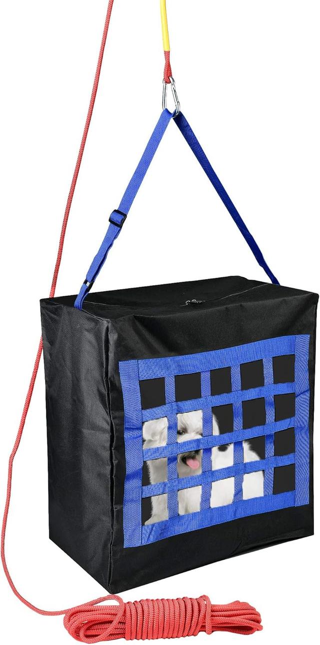 Product image of Fire Emergency Escape Bag for Pets up to 100 Pounds - Rope 50ft Included - Safety Equipment Carrier - Rapid Rescue Bag for Pets Animals (Large 28"x21"x14") - Life-Saving Tool for Dogs, Cats