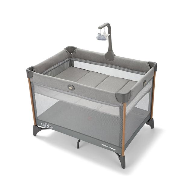 Product image of Graco On The Go Zip DLX Pack ‘n Play Playard, Folding Playpen with Bassinet, Portable Crib, Parker