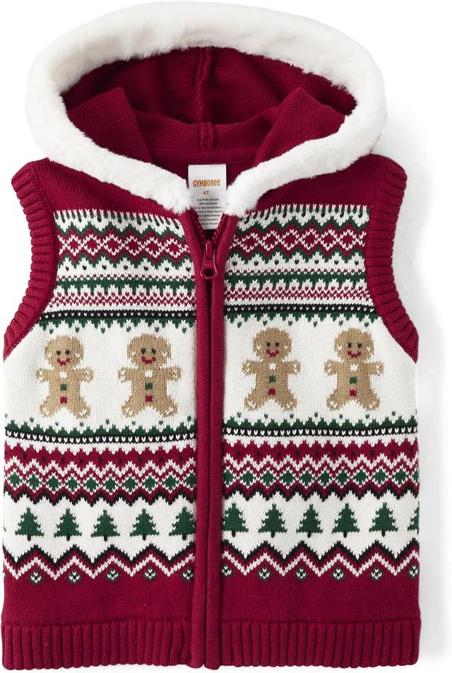 Product image of Gymboree Girls' and Toddler Zip Front Hooded Sweater Vest
