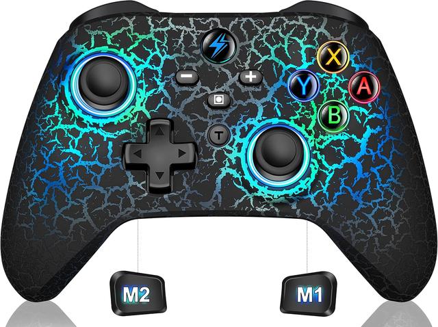 Product image of EXTREMECOOL Switch Controller for Switch/Lite/OLED Controller, Wireless Switch Pro Controller with Cool LED/Turbo/Vibration/Motion Control, Macro Pro Controller Remote for iOS/Android/Win/PC