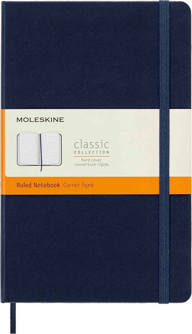 Product image of Moleskine Classic Notebook, Hard Cover, Large (5" x 8.25") Ruled/Lined, Sapphire Blue, 240 Pages