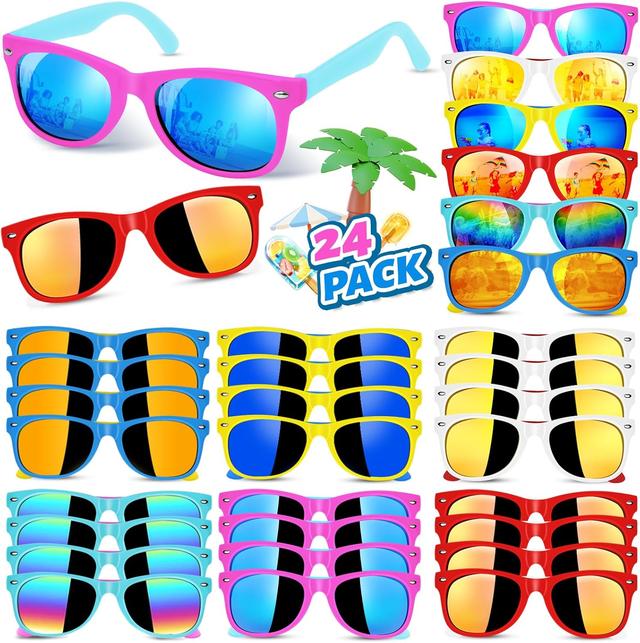 Product image of 24 Pack Kids Sunglasses Bulk Party Favors for Kids 4-8-12 80s Style Neon Sunglasses with UV400 Protection Goodie Bag Stuffers Pool Party Favors Decorations end of Year Student Gifts for Boys and Girls