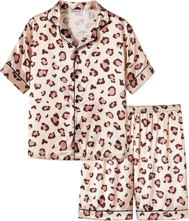Product image of Topgal Satin Pajamas for Girls Coat Style Unicorn & Cat Silky Button Down PJ Set Size 6-16