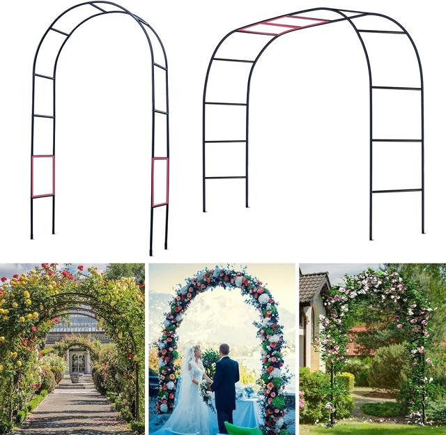 Product image of Thickened Tube Garden Arch Trellis - 4.6ft Wide x 7.9ft High or 7.6ft Wide x 6.4ft High - Trellis for Climbing Plants - Stable Garden Arbor, Wedding Arch Decorations, Birthday Party Decoration