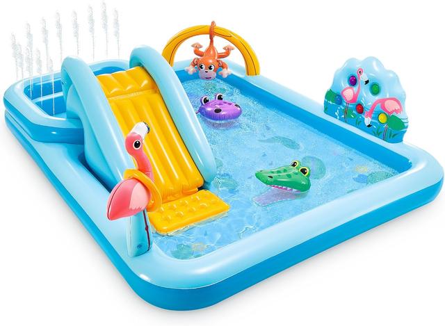 Product image of Intex 96" x 78" x 28" Inflatable Jungle Adventure Play Center Spray Kiddie Pool - Backyard Kids Water Slide, Outdoor Blow-Up Splash Pad for Toddlers