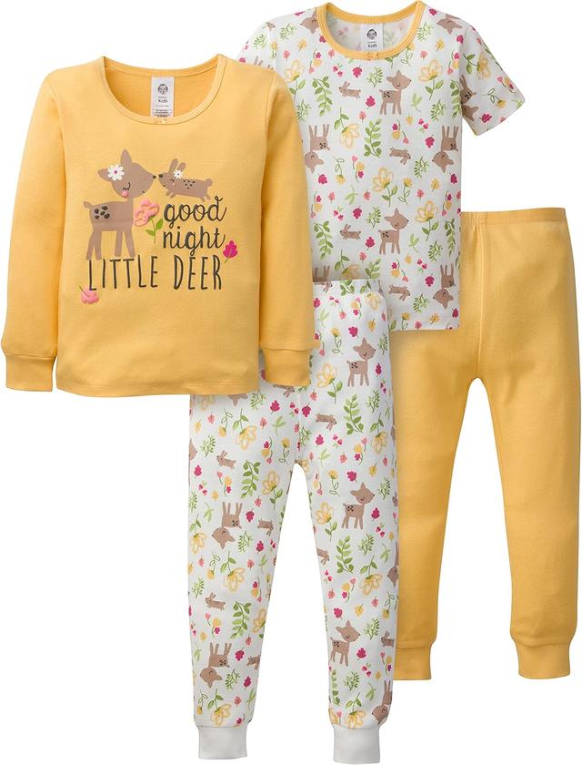 Product image of Gerber Baby Girls' Toddler Snug Fit 4-Piece Pajama Set