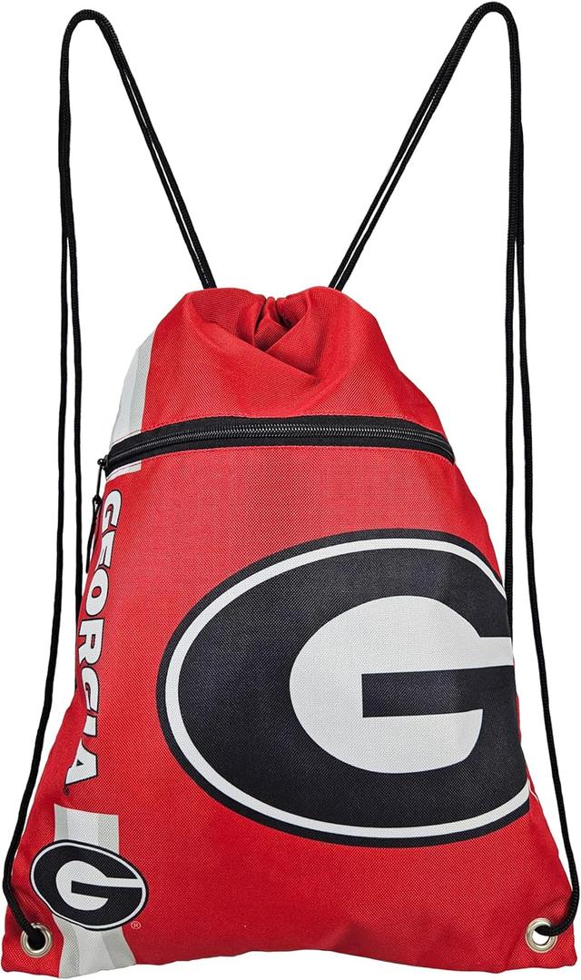 Product image of FOCO University of Georgia Big Logo Drawstring Backpack with Zippered Pocket – Limited Edition Bulldog Bag – NCAA Gear for the SEC – Show Your Spirit with Officially Licensed UGA Fan Gear