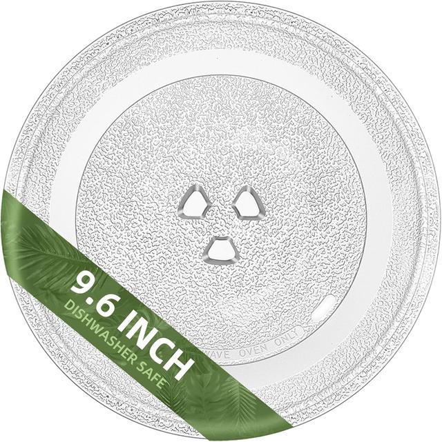Product image of 9.6" Small Microwave Glass Turntable Compatible with Panasonic F06016D00XN A06015G10XN, 9 5/8 inch Replacement Microwave Glass Plate for Insignia 252100500496, 245mm Galanz Nostalgia Microwave Tray